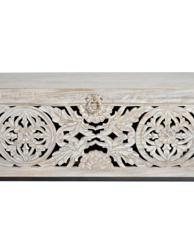 Baúl en madera de mango y metal