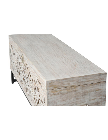 Baúl en madera de mango y metal