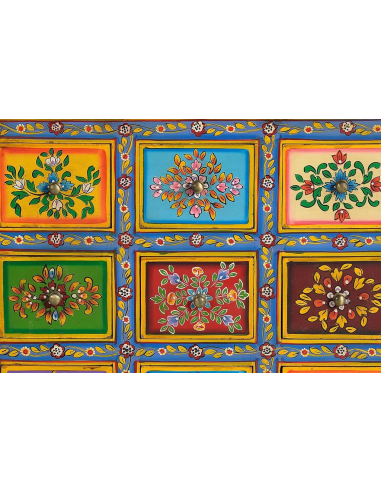 Cómoda 9 cajones en madera de mango