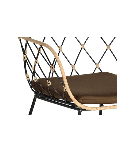 Set dos Sillas de rattán natural y metal