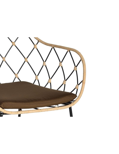 Set dos Sillas de rattán natural y metal