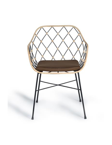 Set dos Sillas de rattán natural y metal