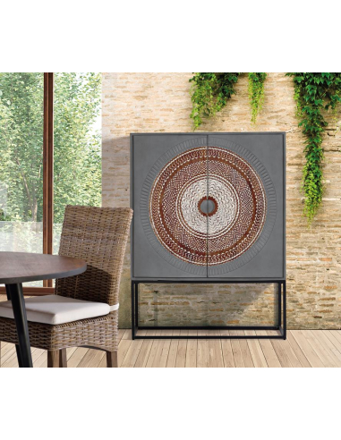 Vitrina 2 puertas en madera de mango...