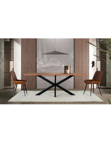 Mesa de comedor acacia y metal