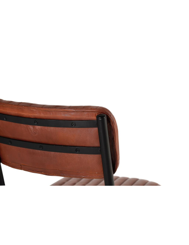 Set dos Sillas en piel y metal retro