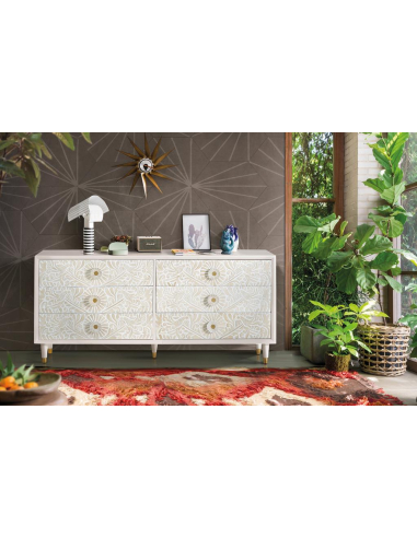 Aparador seis cajones en mango