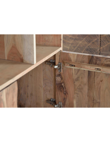 Librería en acacia tallada a mano