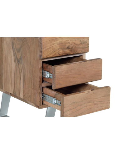 Escritorio madera y metal con tres...