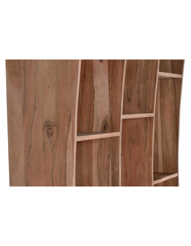 Librería madera de acacia curva