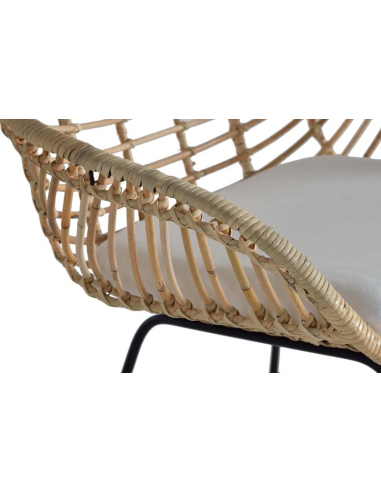 Set 2 sillas rattán y metal