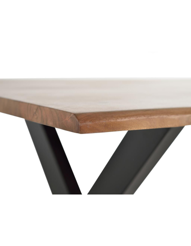 Mesa de comedor fija madera y metal X...