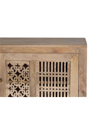 Mueble TV madera tallada y metal