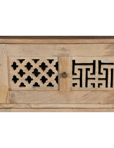 Librería madera tallada y metal