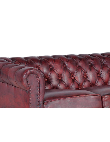Sofá Chester tres plazas en piel