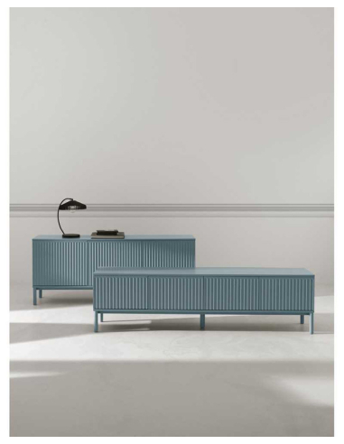 Mueble TV Ópalo ranuras azul Mueble TV Ópalo ranuras azul