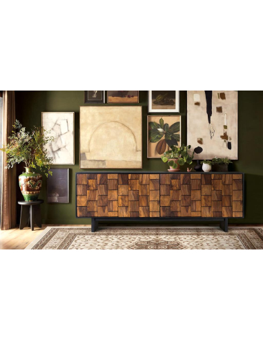 Aparador escenas en azul y dorado