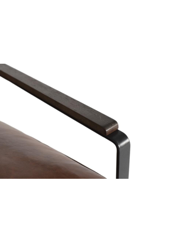 Sillón piel marrón con metal Sillón piel marrón con metal