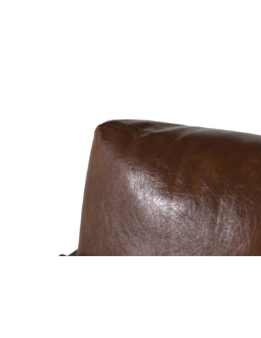 Sillón piel marrón con metal Sillón piel marrón con metal