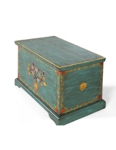 Baúl verde con flores 2