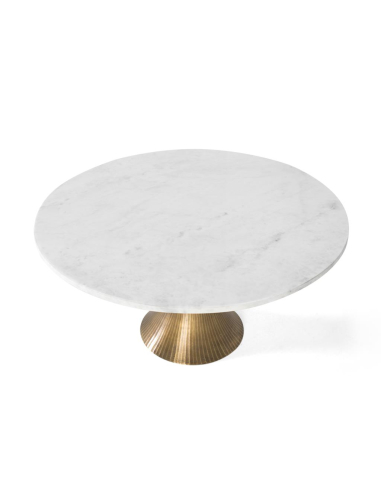 Mesa de centro mármol redondo blanco