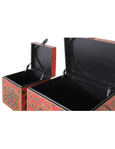 Set 2 baúles pintados rojo 2