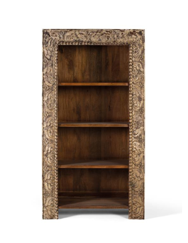 Librería rústica frente tallado con... Librería rústica frente tallado con...