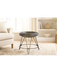 Taburete circular texturado