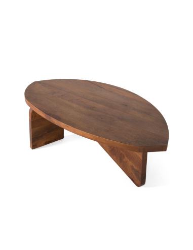 Mesa de centro oval madera Mesa de centro oval madera