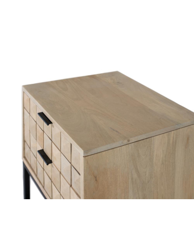 Mesita de noche Grave natural 2 cajones Mesita de noche Grave natural 2 cajones