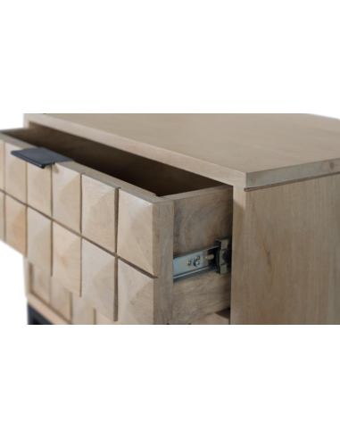 Mesita de noche Grave natural 2 cajones Mesita de noche Grave natural 2 cajones