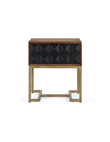 Mesita de noche Grave negro 1 cajón Mesita de noche Grave negro 1 cajón