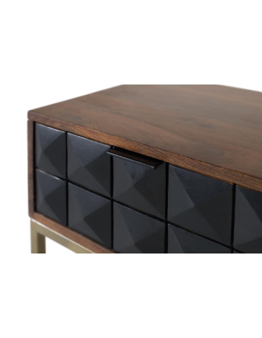 Mesita de noche Grave negro 1 cajón Mesita de noche Grave negro 1 cajón