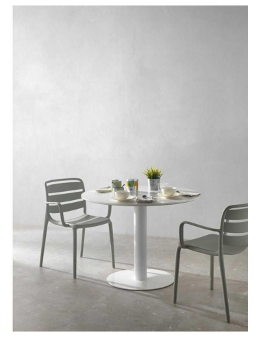 Mesa de comedor Hematita blanco 100 cm
