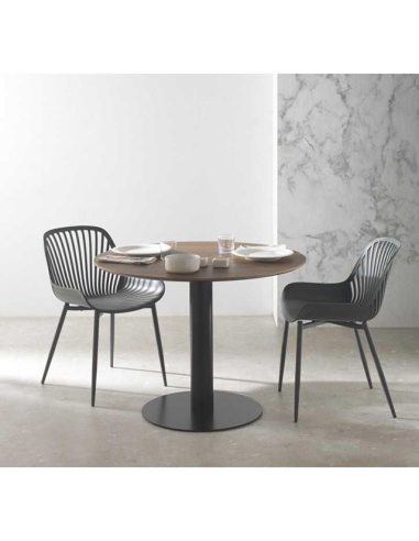 Mesa de comedor Hematita nogal 100 cm