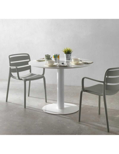 Mesa de comedor Hematita blanco 80 cm