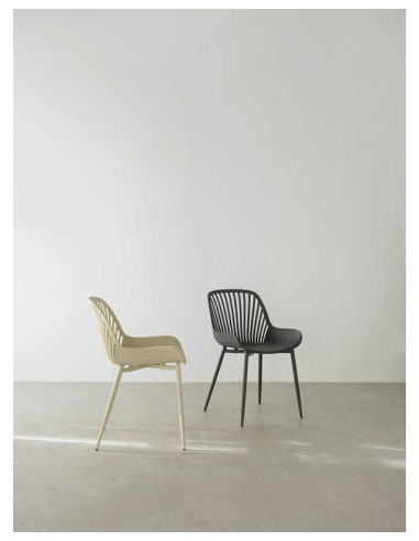 Set 4 sillas de comedor Granate gris...