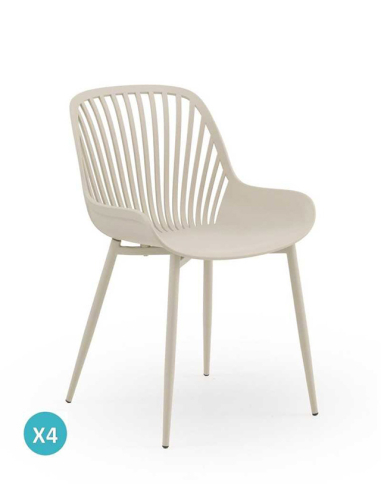 Set 4 sillas de comedor Granate crema