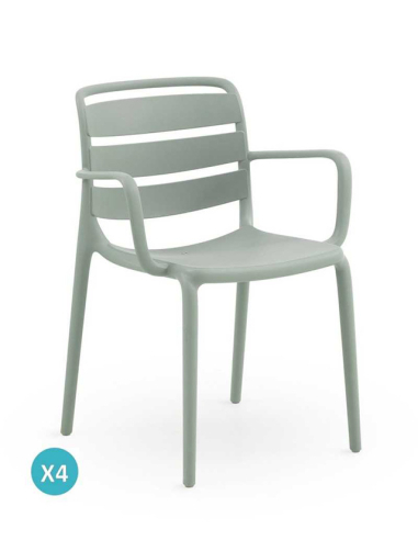 Set 4 sillas de comedor con brazo...