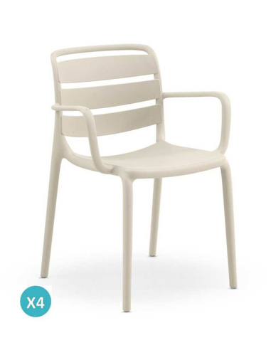 Set 4 sillas de comedor con brazo...