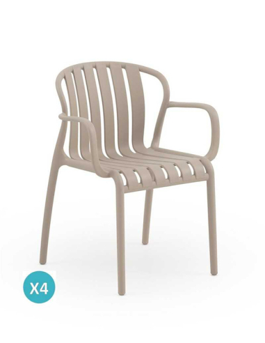 Set 4 sillas de comedor con brazo...