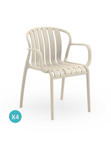 Set 4 sillas de comedor con brazo...