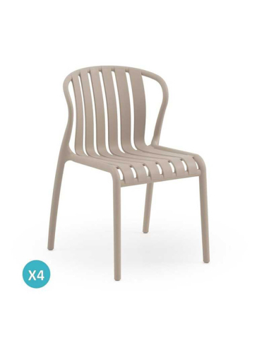 Set 4 sillas de comedor Esmeralda camel