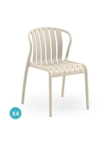 Set 4 sillas de comedor Esmeralda crema