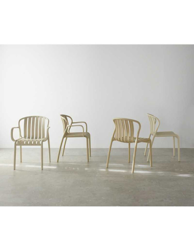 Set 4 sillas de comedor Esmeralda crema