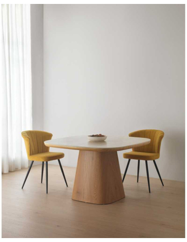 Mesa de comedor Citrino roble con mármol