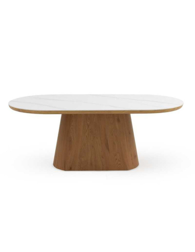 Mesa de comedor Citrino mármol blanco
