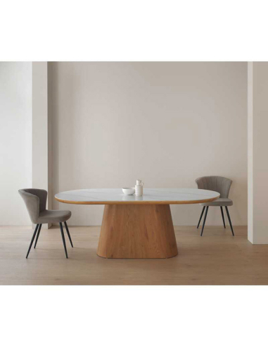 Mesa de comedor Citrino mármol blanco