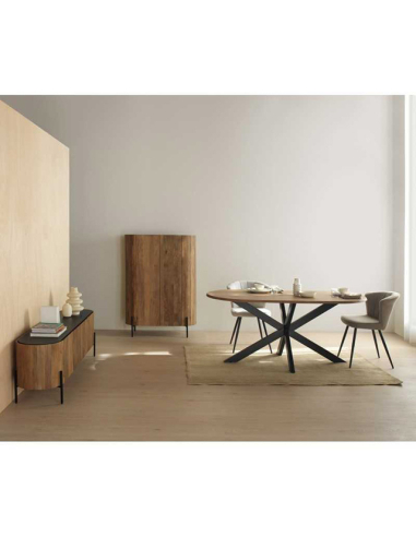 Mesa de comedor Amatista ovalada natural