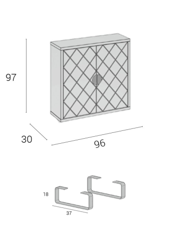 Taquillón Zapatero Velo 311 pata inox Taquillón Zapatero Velo 311 pata inox