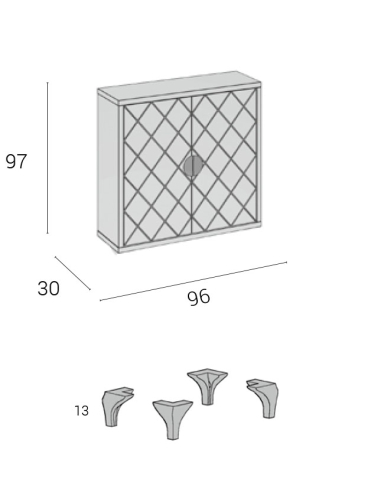 Taquillón Zapatero Velo 311 pata...
